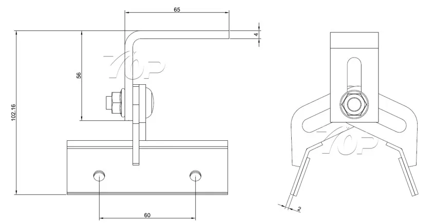 Adjustable Trapezoidal Metal Roof Solar Clamps